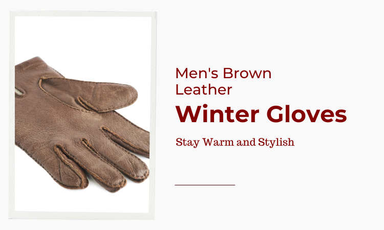 Image of Men's Brown color Leather Gloves