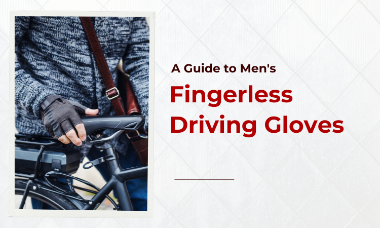 Image of men's fingerless driving gloves