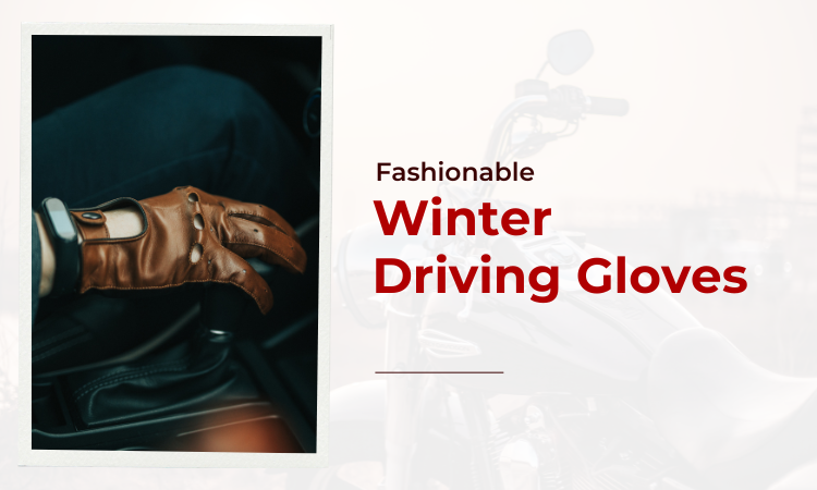 Image of fashionable leather driving gloves