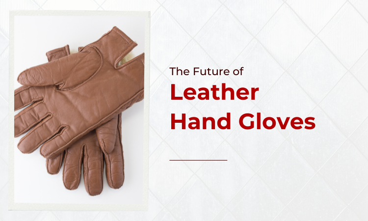Brown color leather hand gloves