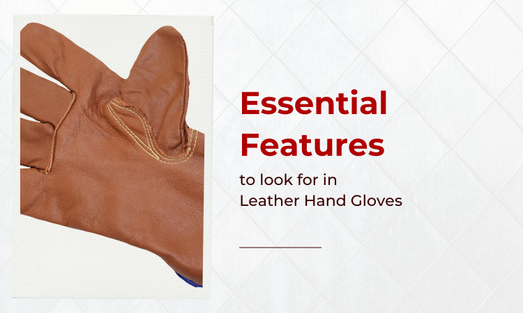 Image of brown color leather hand gloves